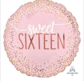 SPECIAL OCCASION BOUQUETS: Happy Sweet 16 Birthday 18" Balloon Foil - Special Surprise Events