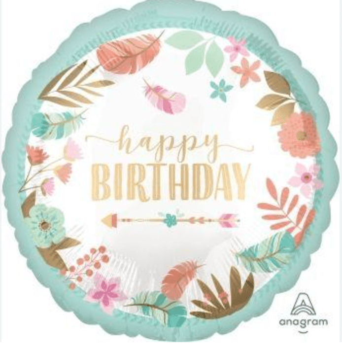 SPECIAL OCCASION BOUQUETS: Happy Birthday 18" floral Balloon - Special Surprise Events