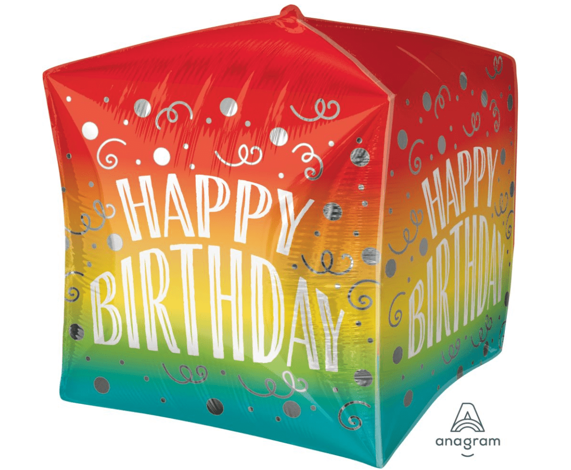 SPECIAL OCCASION BOUQUETS: Happy Birthday 15" Cube Balloon - Special Surprise Events