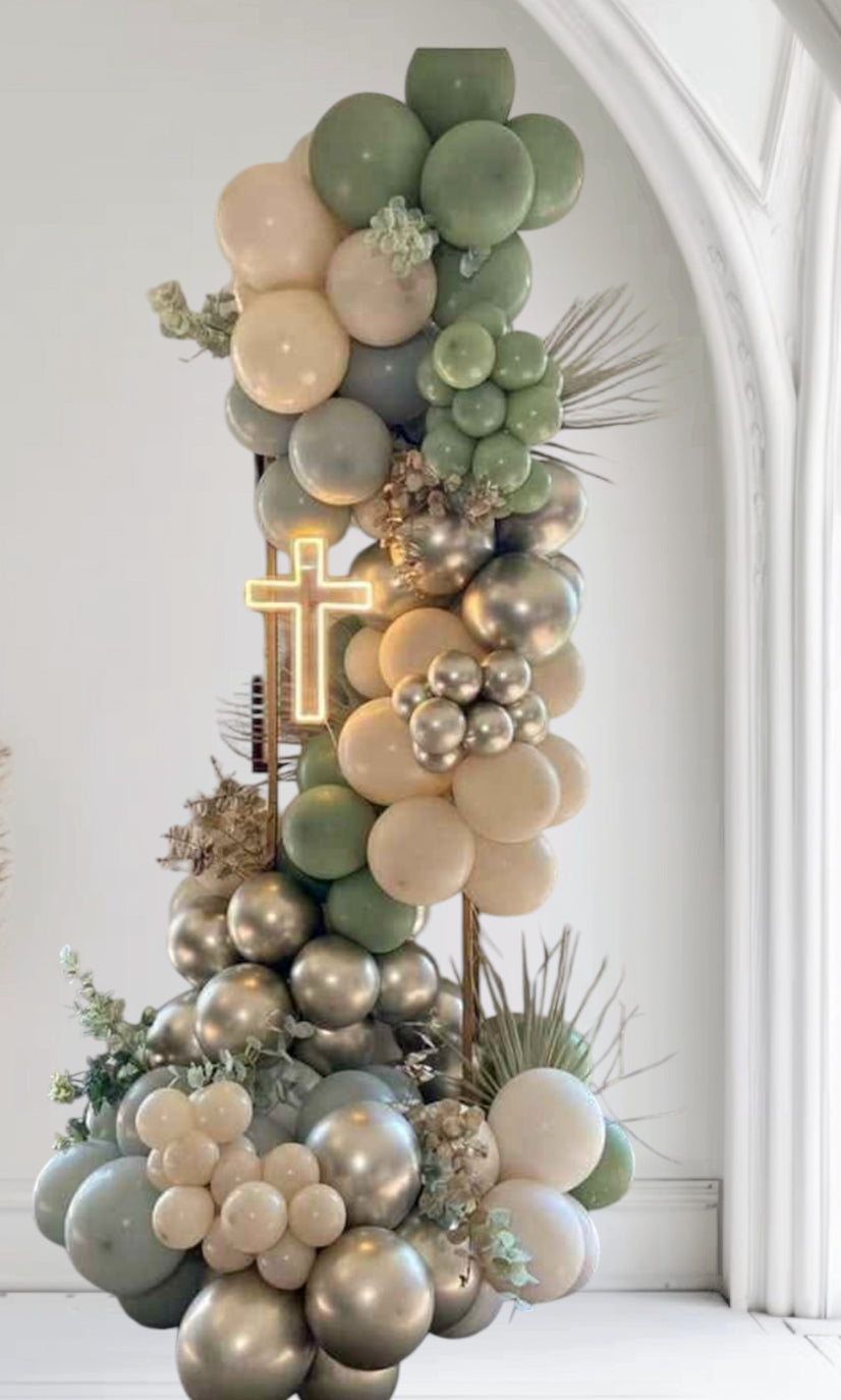 RELIGIOUS DECOR: Golden Cross Organic Stand