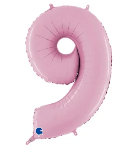 NUMBERS AND LETTERS: 26" Pastel Pink #9 balloon - Special Surprise Events