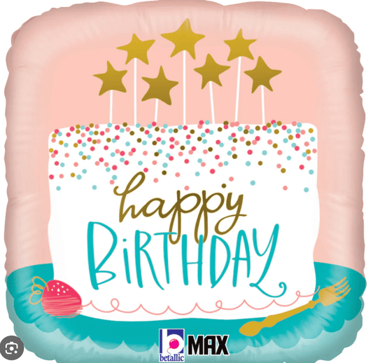 SPECIAL OCCASION BOUQUETS: Happy Birthday 18" Birthday Cake Balloon Foil - Special Surprise Events