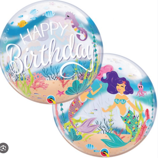 SPECIAL OCCASION BOUQUETS: Happy Birthday Mermaid Balloon BUBBLES - Special Surprise Events