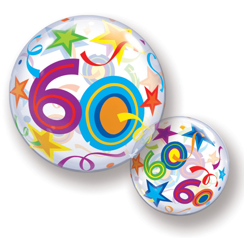 SPECIAL OCCASION BOUQUETS: Happy 60 Birthday Balloon Bubble - Special Surprise Events