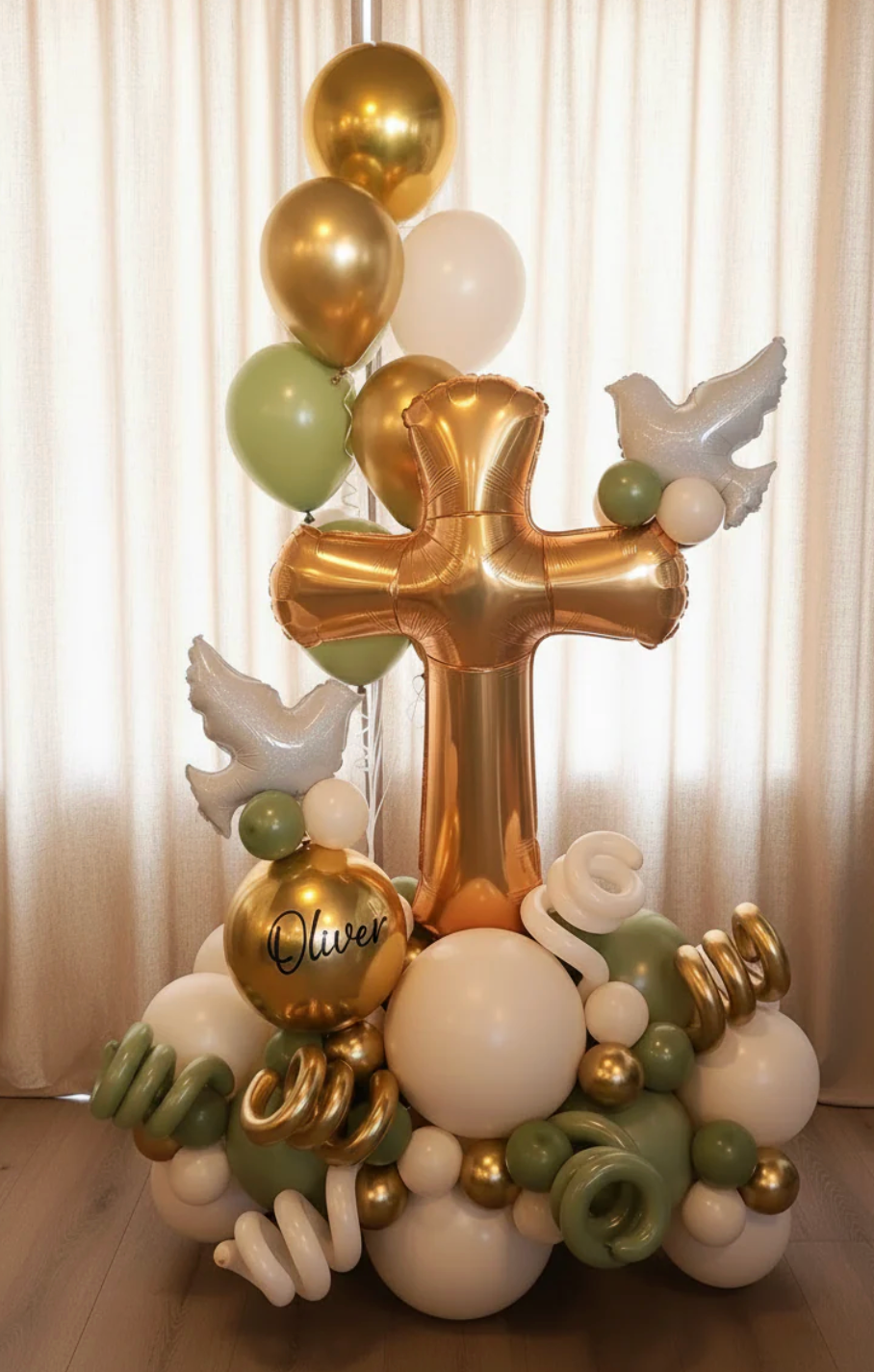RELIGIOUS DECOR: Golden Cross Column