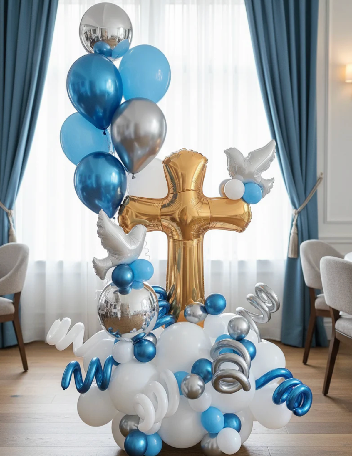 RELIGIOUS DECOR: Golden Cross Column