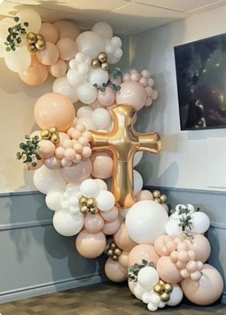 RELIGIOUS DECOR: Golden Cross Organic Arch