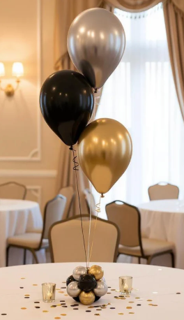 CENTREPIECES:  Centre A - 3 Balloon Centrepiece